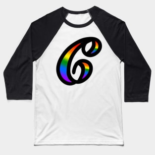 Rainbow Cursive Letter C Baseball T-Shirt